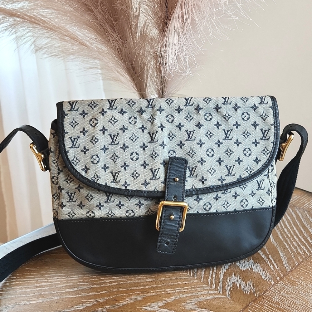 LOUIS VUITTON Mini Lin Navy Blue Crossbody/ Shoulder Bag